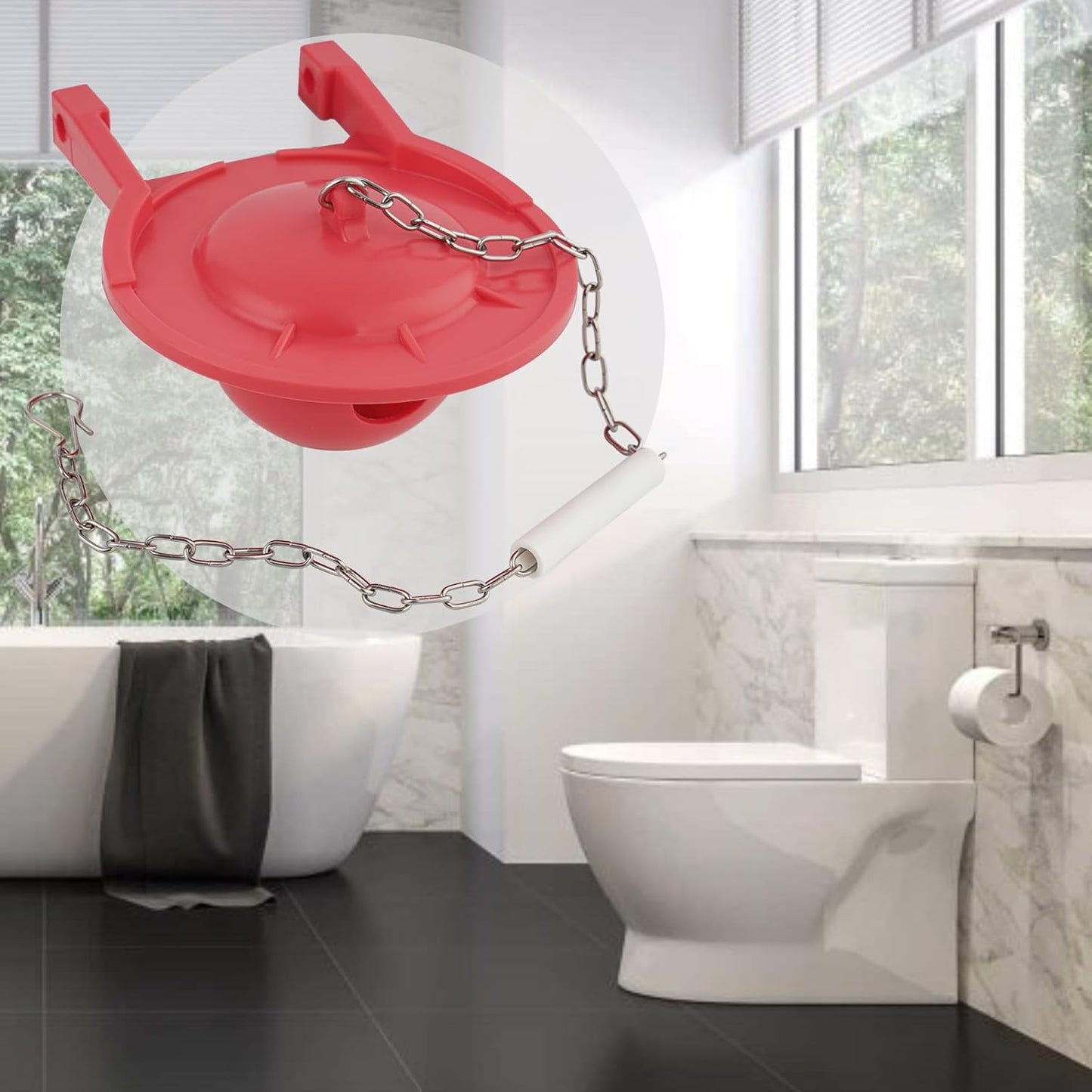 Large 3-Inch Toilet Flapper Replacement Compatible with TOTO Flapper Model G-Max, THU138S, THU175S and THU331S- Oversized Sealing and Easy to Install