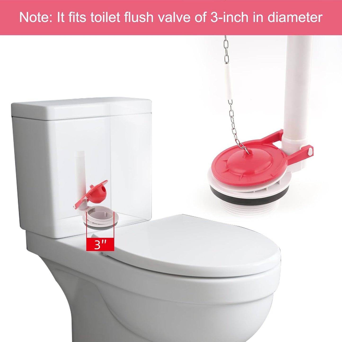 3 Pack Large 3-Inch Toilet Flapper Replacement Compatible with TOTO Flapper Model G-Max, THU138S, THU175S and THU331S- Oversized Sealing and Easy to Install