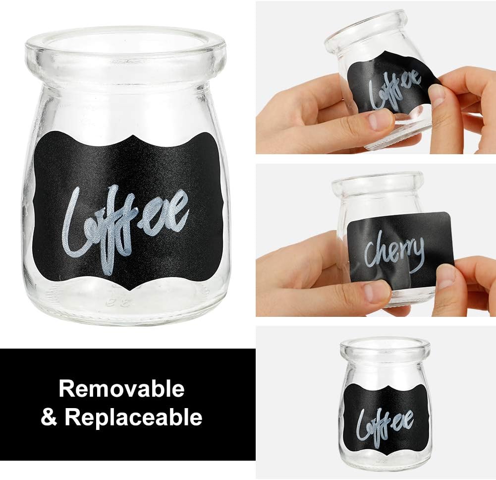 Cerolopy 150Pcs Waterproof Chalkboard Labels, Reusable Blackboard Stickers for Kitchen Organize with 1 White Chalk Pen,Removable Label Sticker on a Roll for Jars, Scrapbooking(Lace Shape)