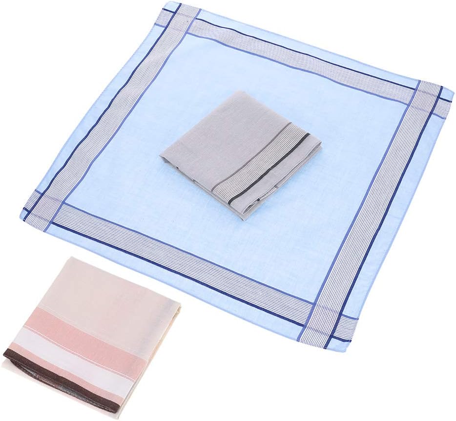 12 Pcs 100% Cotton Men’s Plaid Handkerchief, Soft Hanky with Classic Stripe, Ideal Gift Set for Men. (4 Styles) (Plaid)