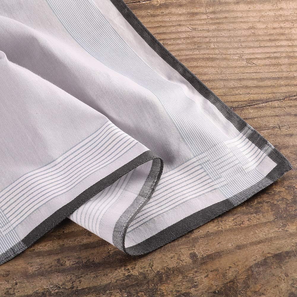 12 Pcs 100% Cotton Men’s Plaid Handkerchief, Soft Hanky with Classic Stripe, Ideal Gift Set for Men. (4 Styles) (Plaid)