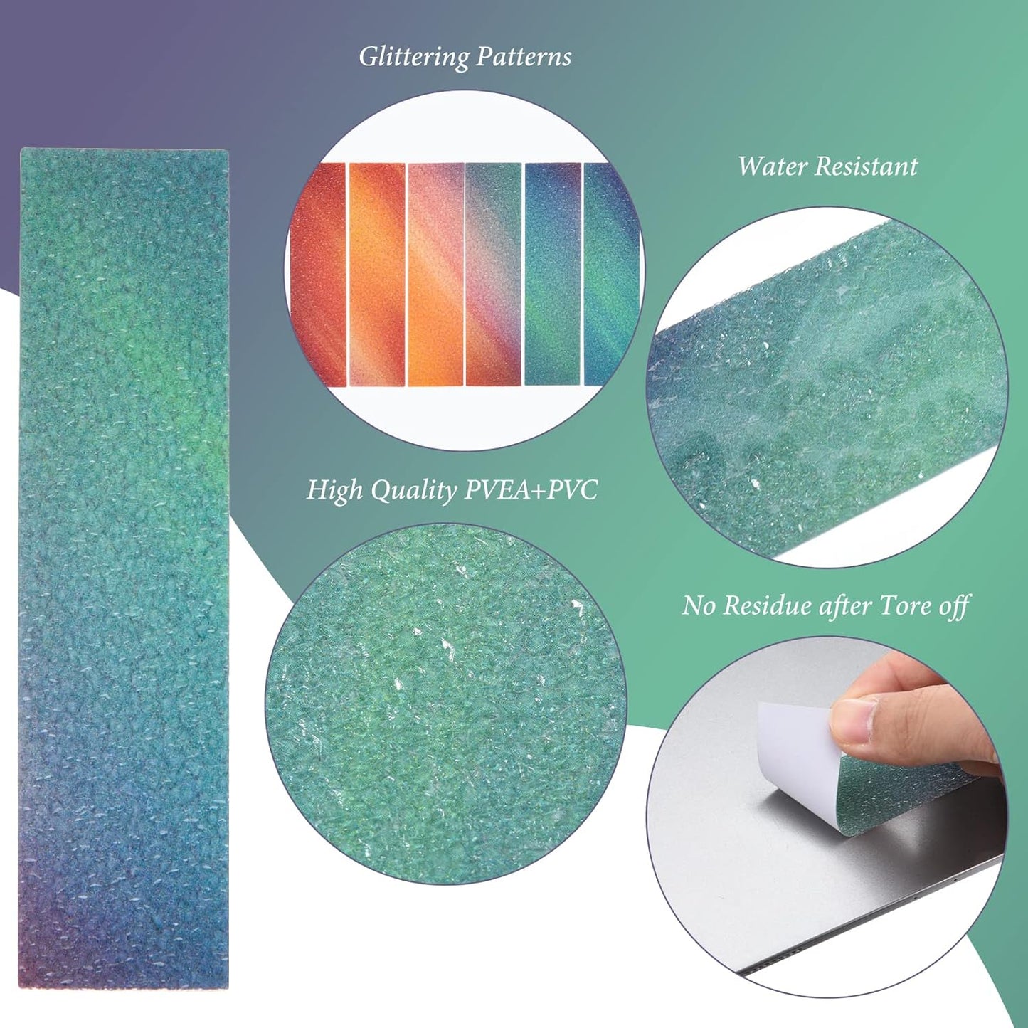 48 Pcs Calm Strips Anxiety Relief Kit with Colorful Streamer and Stone Pattern Textured Sensory Stickers, Anti-Stress Fidget Toys for Adults and Teens (Deep)