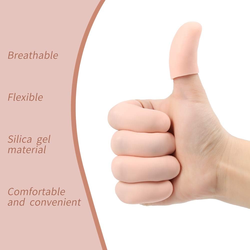 20 Pack Gel Finger Cots, Finger Protector Support New Material Finger Gloves, Finger Cots to Protect Crack, Peel Finger and Other Finger Pain