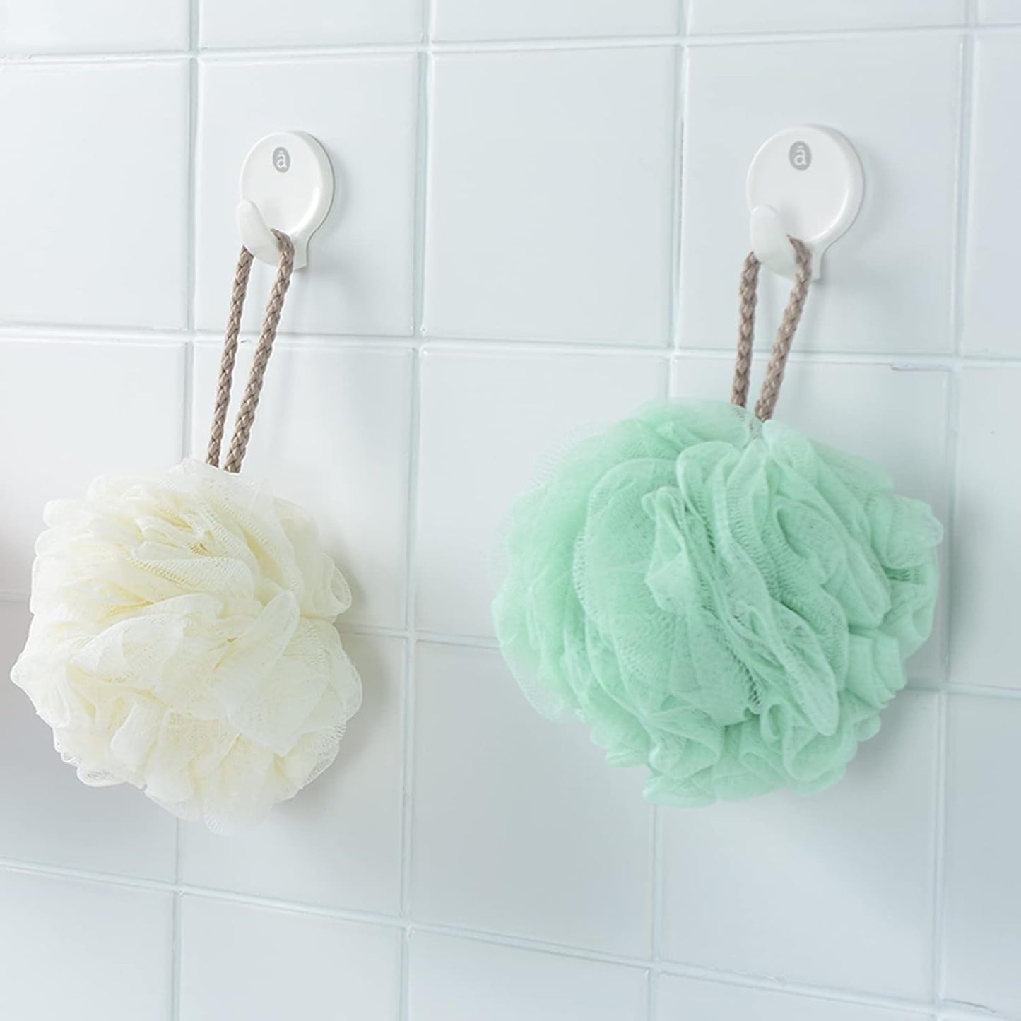 Store Bath Sponges Shower Loofahs Large Mesh Balls Sponge 4 Colors for Body Wash Bathroom Men Women - Pack of 4 Scrubber Cleaning Loofah Bathing Accessories (50g)