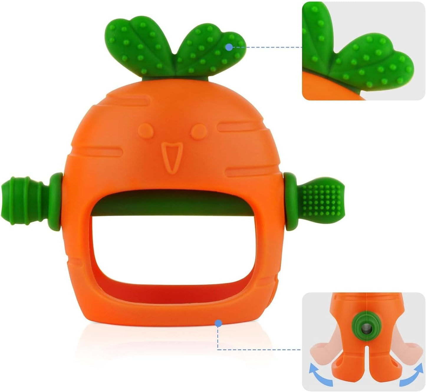 Store Baby Teething Toys Baby Mitten Teether 2 Pack for Babies 0-24 Months Carrot Glove Teethers Teething Relief Sore Gums Baby Toys for Infants