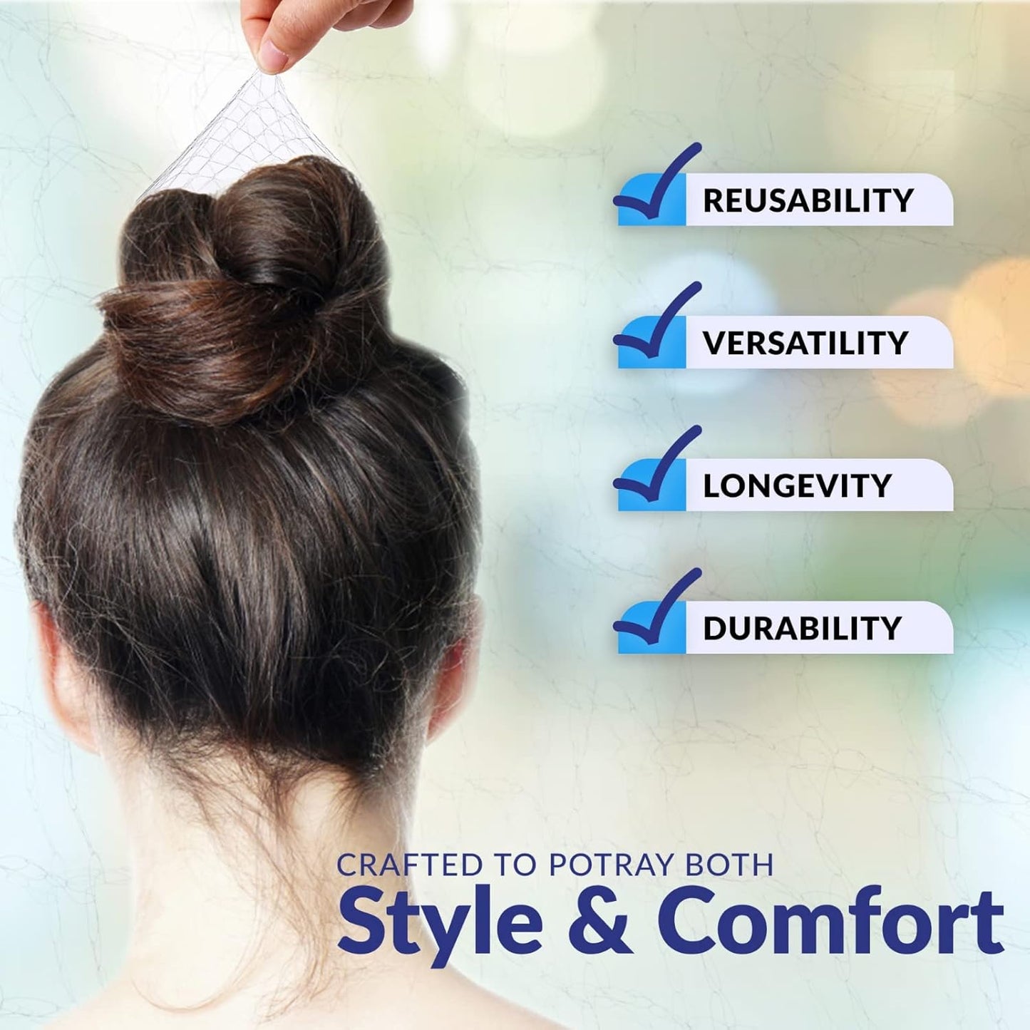 100Pcs Hair Net Black 24" Invisible Hair Nets for Women and Men - Perfect for Hair Bun, Sleeping, & Kitchen Food Service