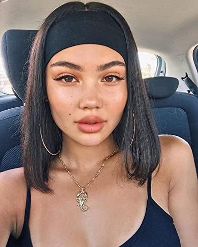 10 Pack Wide Headbands for Women, Workout Yoga Running Sports Headband Elastic Hair Bands, Boho Non Slip Sweat Head Bands Thick Head Wrap (Solid Headbands)