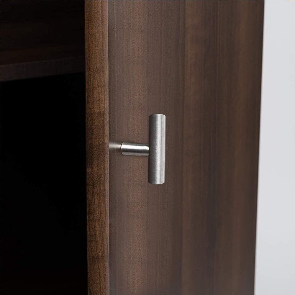 10 Pack Brushed Nickel Cabinet Knobs Cabinet Hardware - Brushed Nickel Drawer Knobs Kitchen Cabinet Knobs T Bar Drawer Pull Knobs 1/2 inch Diameter Overall Length 50mm