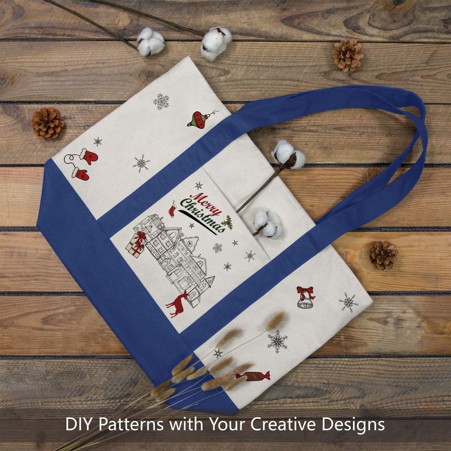 Stylish Canvas Tote Bag with an External Pocket, Top Zipper Closure, Daily Essentials