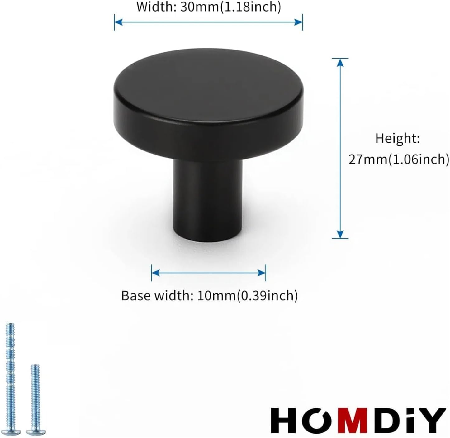 20 Pack Black Cabinet Knobs Round Dresser Knobs Matte Black Solid Kitchen Cabinet Knobs Aluminum Alloy Cabinet Door Knobs for Dresser Drawers Vintage Cabinet Knobs Drawer Knobs