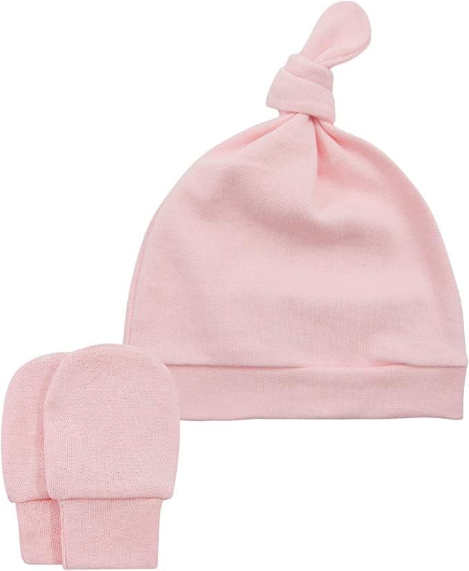 Baby Hats 0-6 Months Baby Hat and Mittens Set Newborn Cotton Hat for Boys and Girls Baby Beanie 3 Pack B 0-6 Months