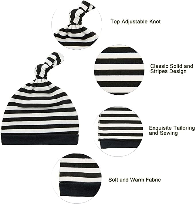 Baby Hats 0-6 Months Baby Hat and Mittens Set Newborn Cotton Hat for Boys and Girls Baby Beanie 3 Pack B 0-6 Months