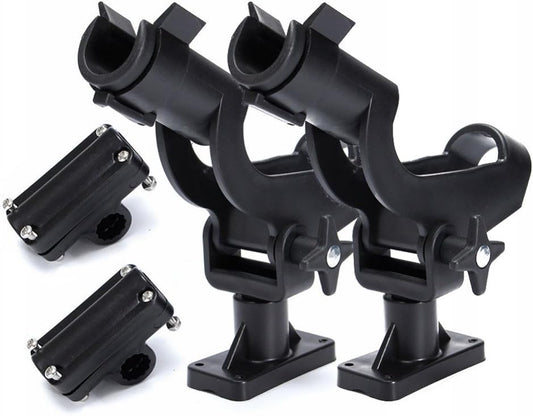 Adjustable Rotatable Plastic Fishing Rod 3 Mount Rack Holder Bracket Boat Canoeing Rowing Mount Kit Kayak Side Rod Holder