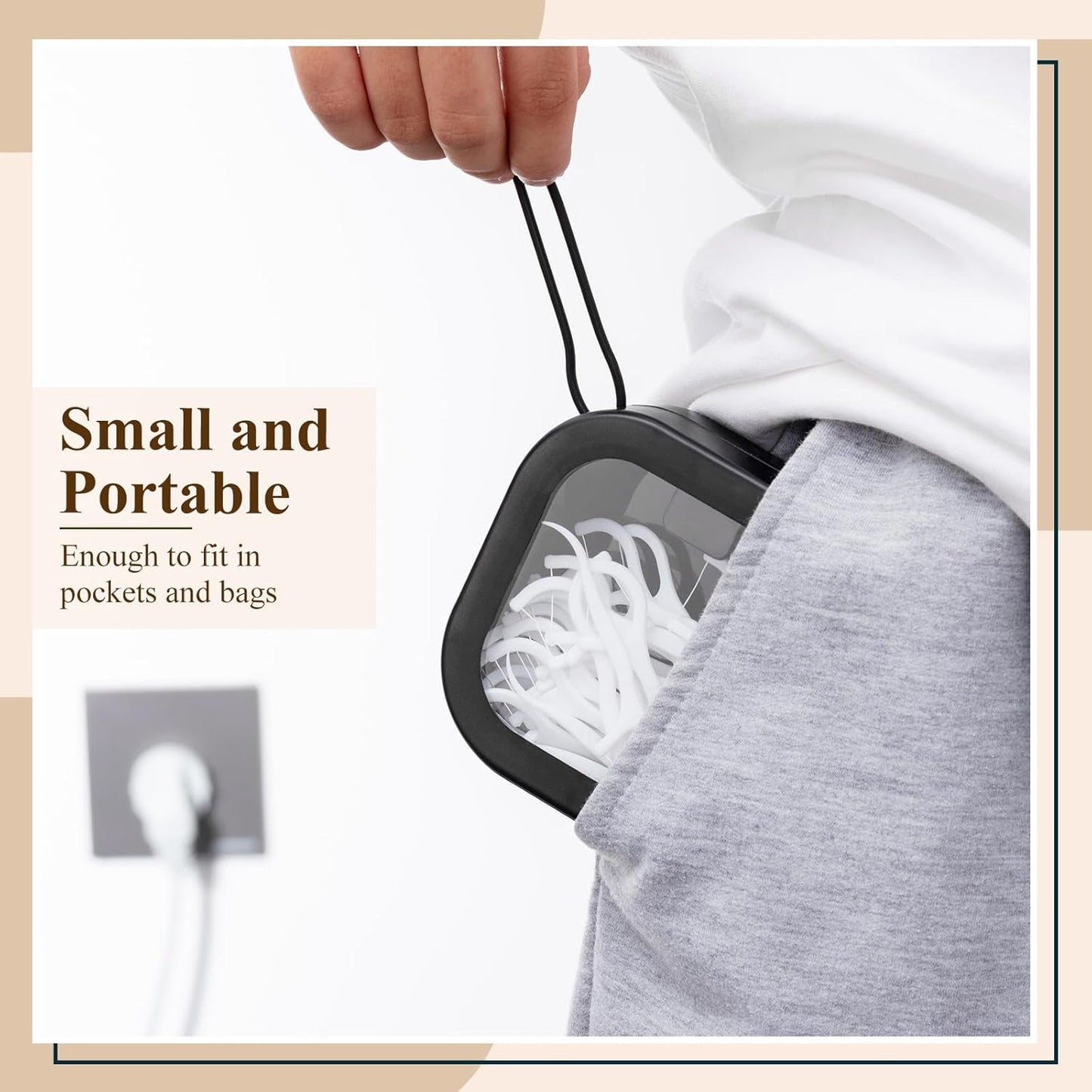 4 Pcs Black Hair Tie Organizer Portable Hair Accessory Storage Containers Stackable Tie Bobby Pin Holder Home Cotton Swab Dispenser Accessories Jewelry Organizer Box