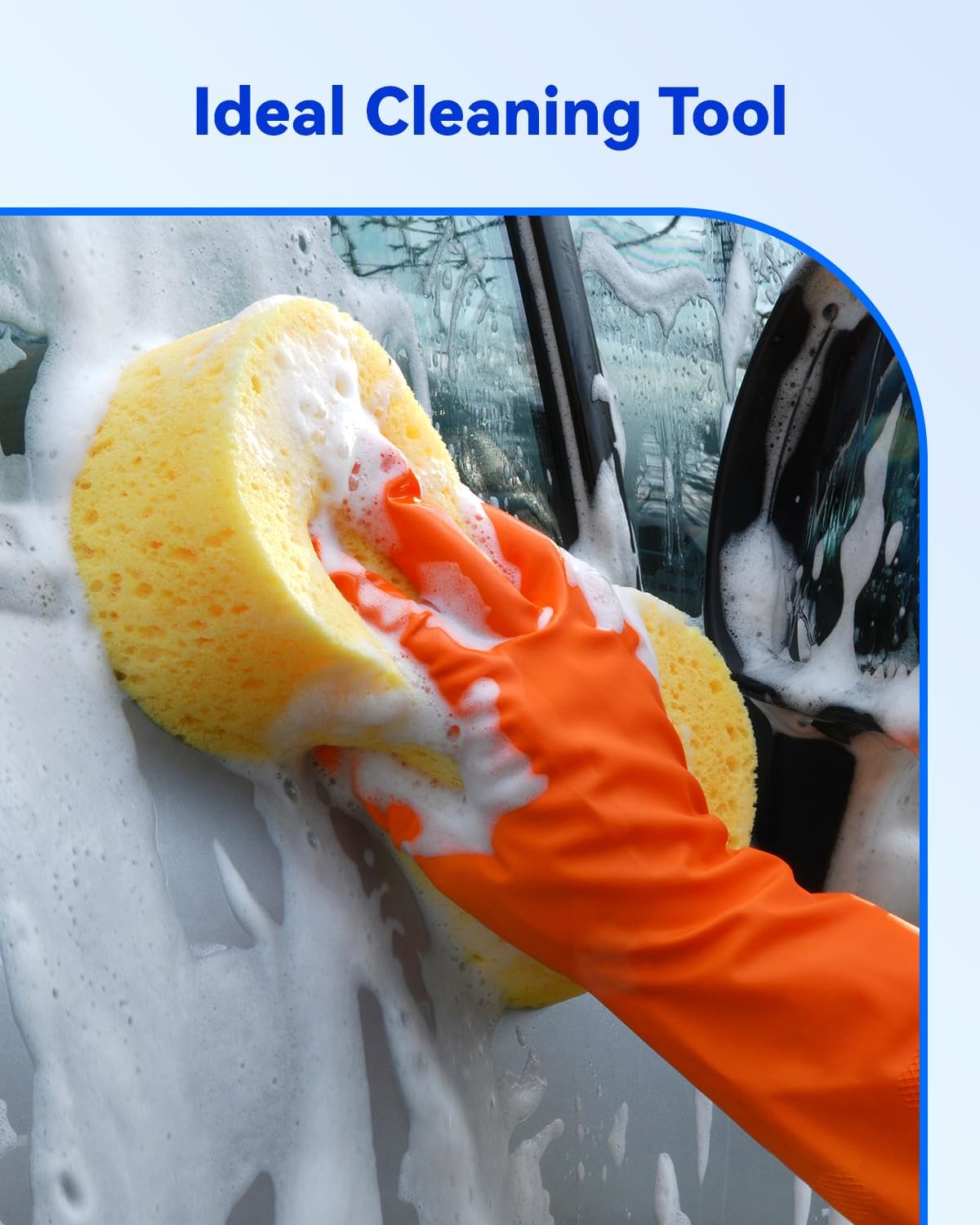 Car Wash Sponge, Car Cleaning Large Sponges, All Purpose Sponges for Cleaning, Easy Grip Thick Foam Scrubber, Giant Bone Sponge for Kitchen, Bathroom, Household Clean