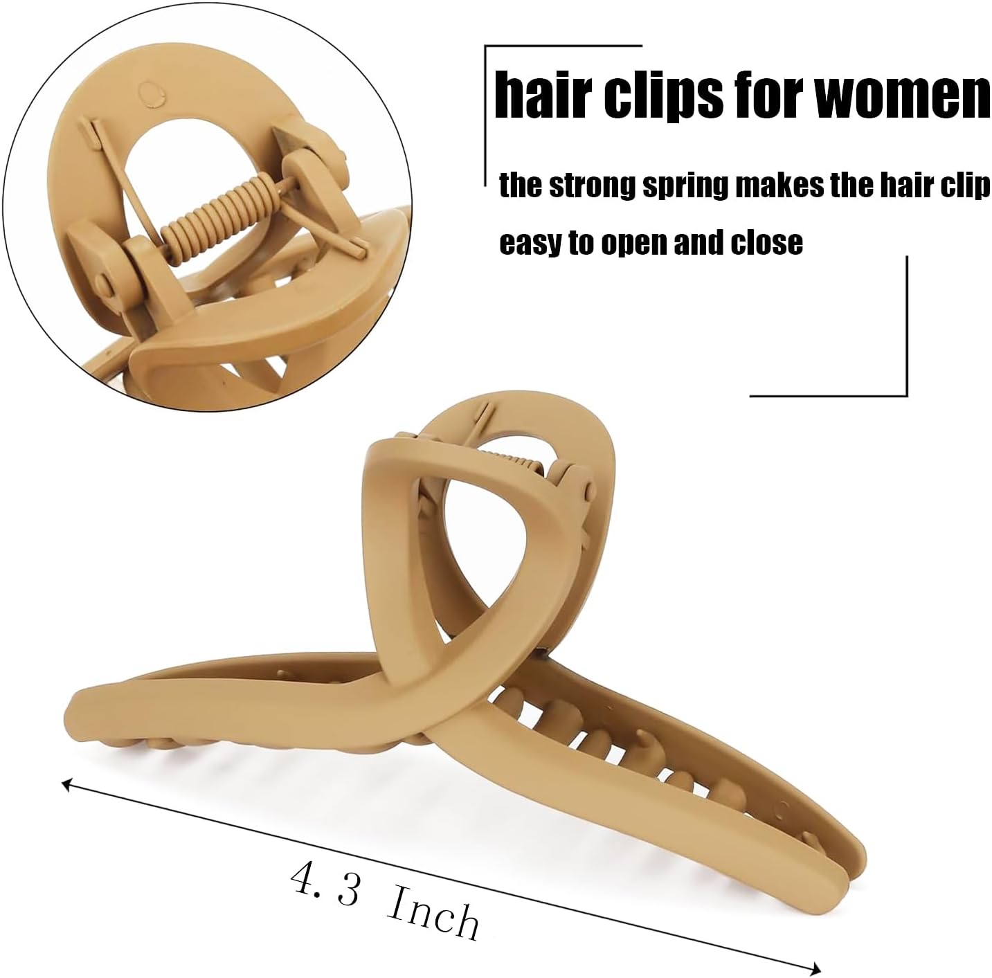 Big Hair Claw Clips - Butterfly Hair Accessories for Women and Girls,Butterfly Claw Clips for Thick Hair - Large Hair Clips for Women (Neutral)