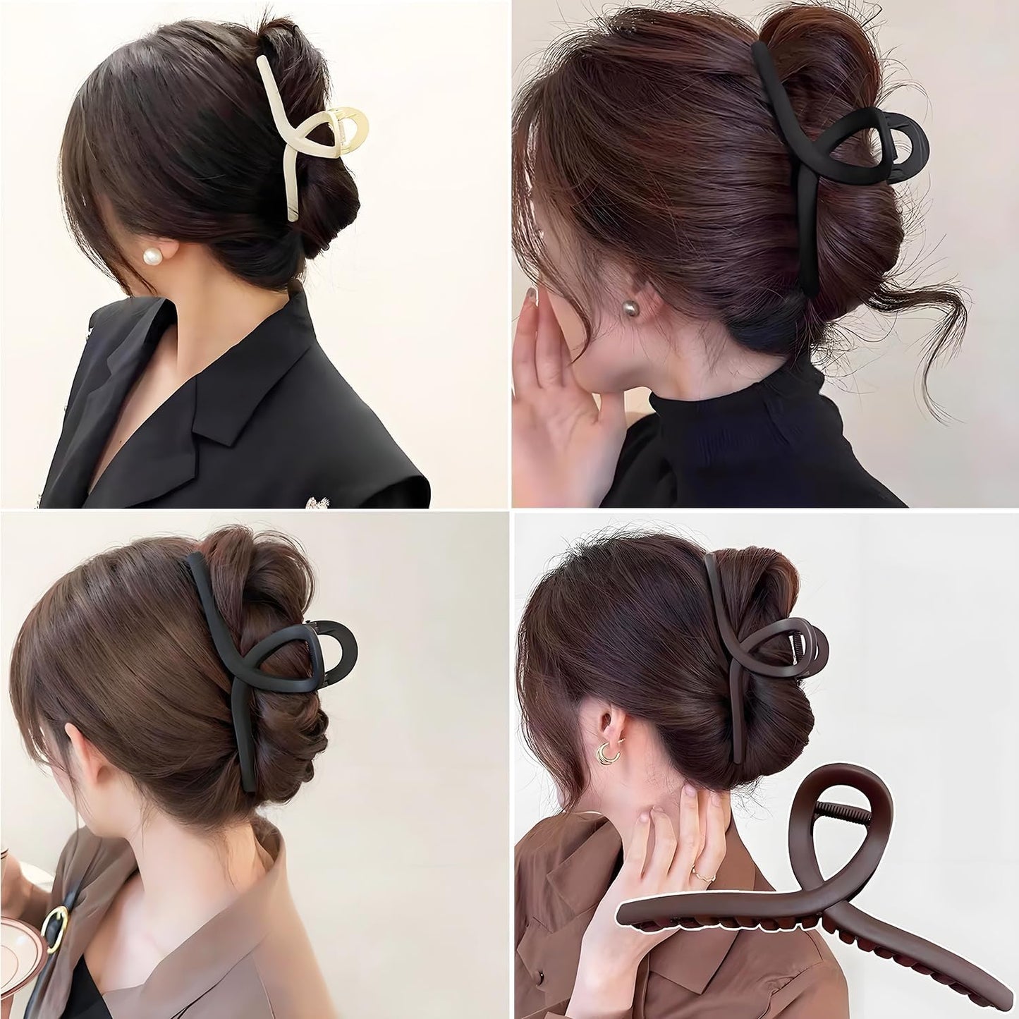Big Hair Claw Clips - Butterfly Hair Accessories for Women and Girls,Butterfly Claw Clips for Thick Hair - Large Hair Clips for Women (Neutral)