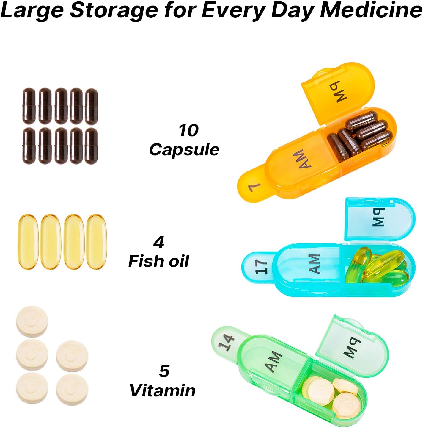 Monthly Pill Organizer 2 Times a Day - 30 Day Pill Box AM PM, BPA Free One Month Medicine Organizer Twice Daily, 31-Day Case to Hold Vitamins, Supplements & Medication