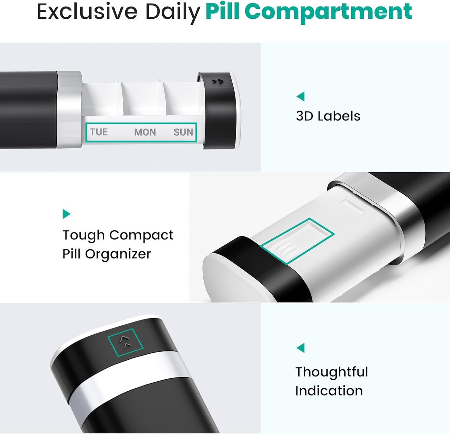 7-Day Slide-Out Pill Organizer | Travel Pill Case with Easy-to-Use Design | Drawer-Style Daily Medication Organizer (1 Time a Day) | Ideal for Home, Travel & Offices