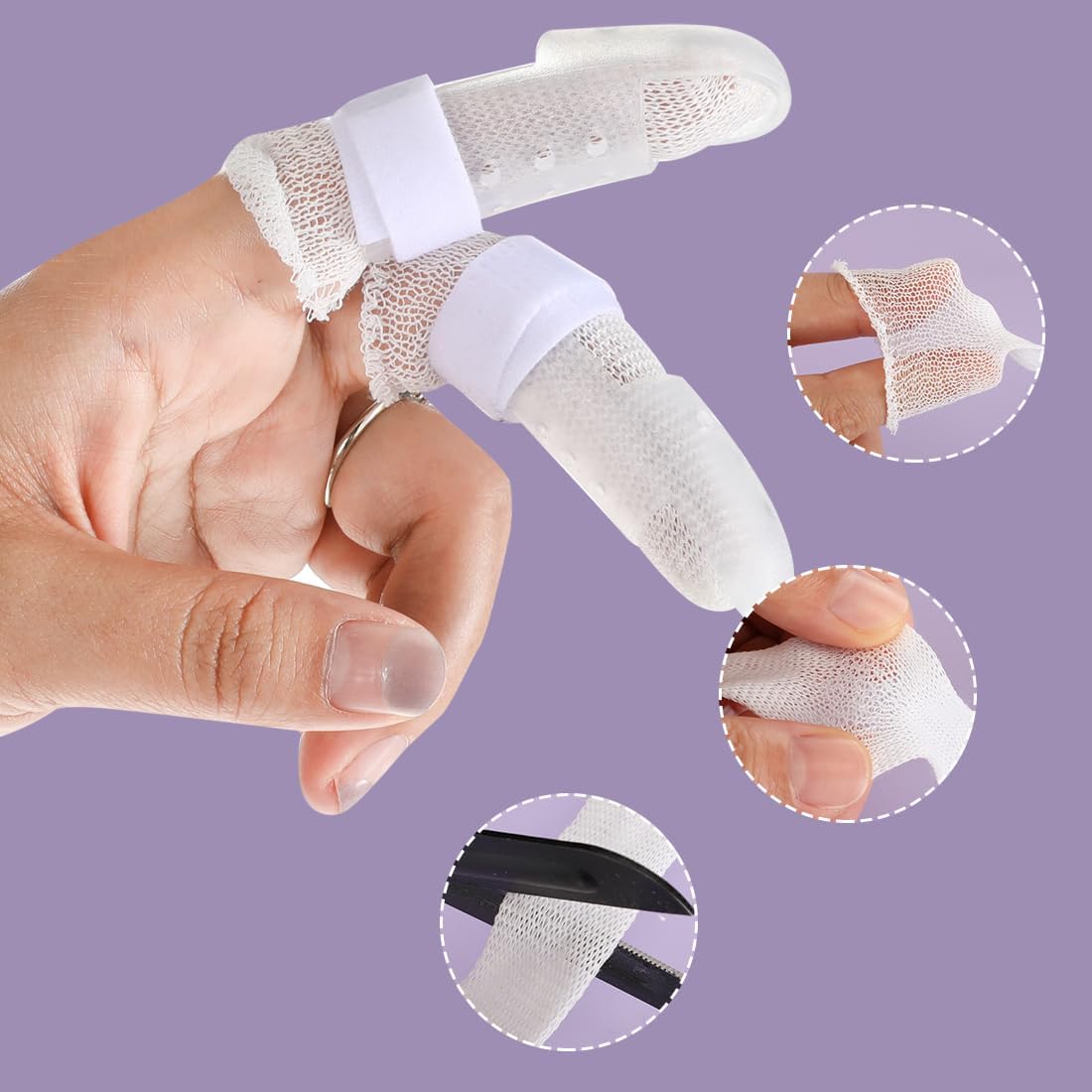 Finger Tubular Bandage, Net Wound Dressing Stretch Tubing Gauze Dressing Retainer Breathable Thumb Toe Covers for Wounds Finger Applicator and Splint, 1.5CM X 20M