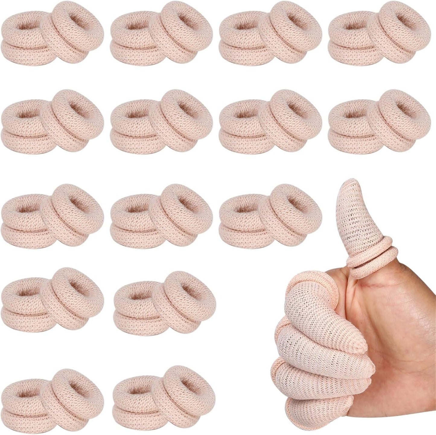 Thumb Bandage Finger Bandages 30 PCS Tubular Finger Stall Bandage Cotton Finger Cots Elastic Fingertip Protectors for Sprains Sports Kitchen Gardening Work