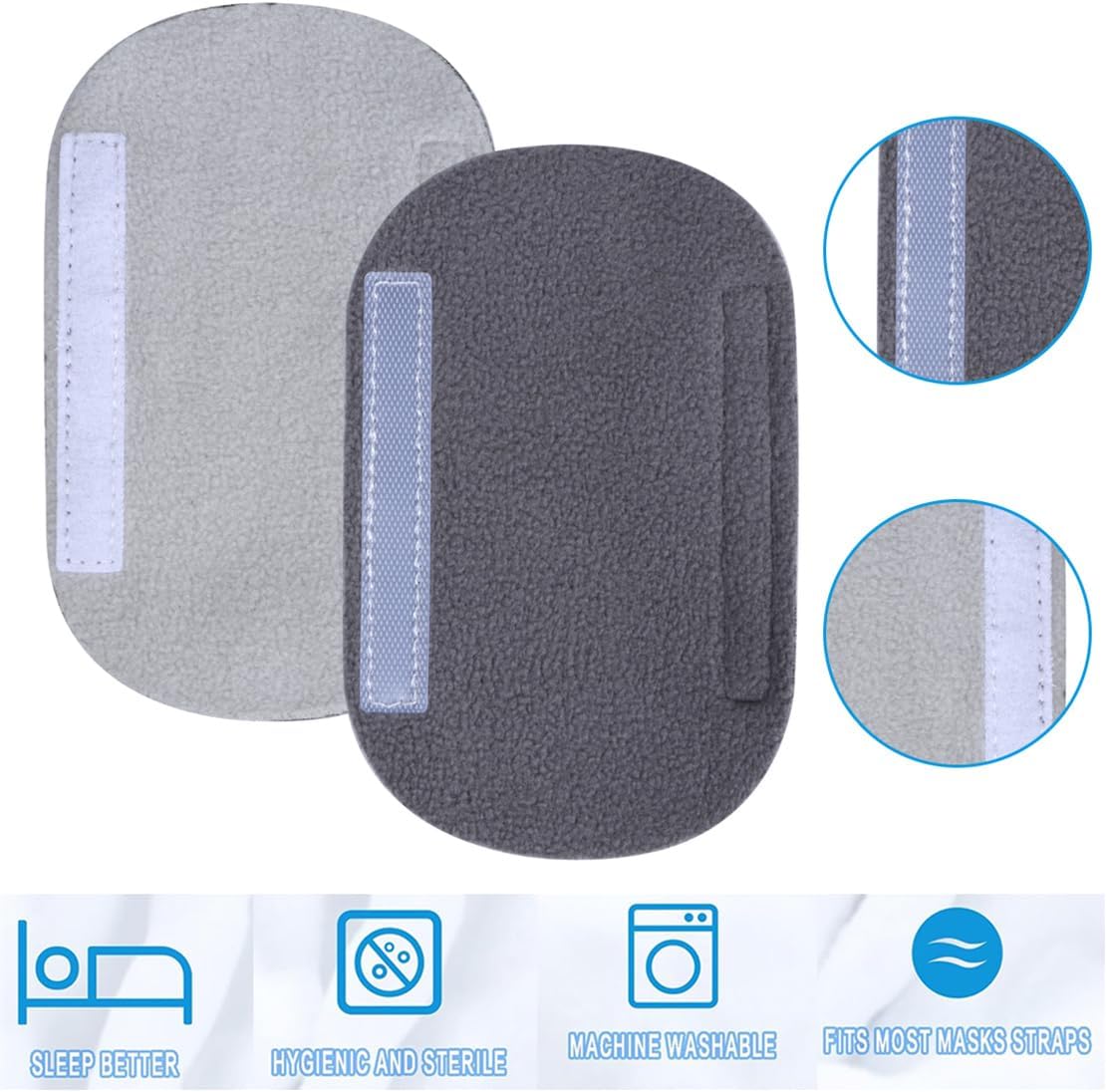 Strap Covers for CPAP Headgear Strap Cover 4 Pack Comfort Face Strap Cushions Strap Pads Compatible with CPAP Mask for Reduce Cheek Red Marks