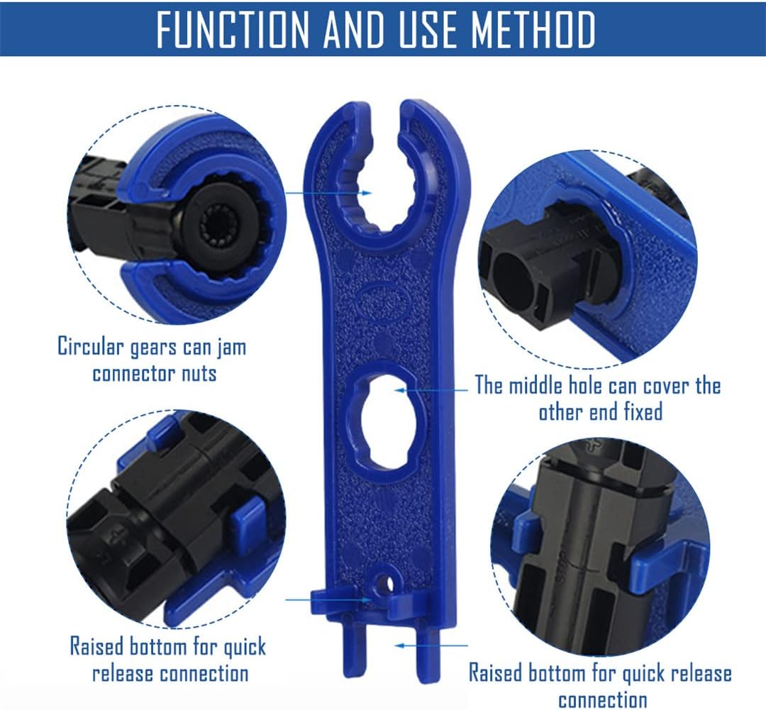 Solar Connectors MC4 Kit Solar Panel Cable Connector Entry Gland with Spanners Male and Female for Kinds Solar Wires Waterproof 5 Pairs