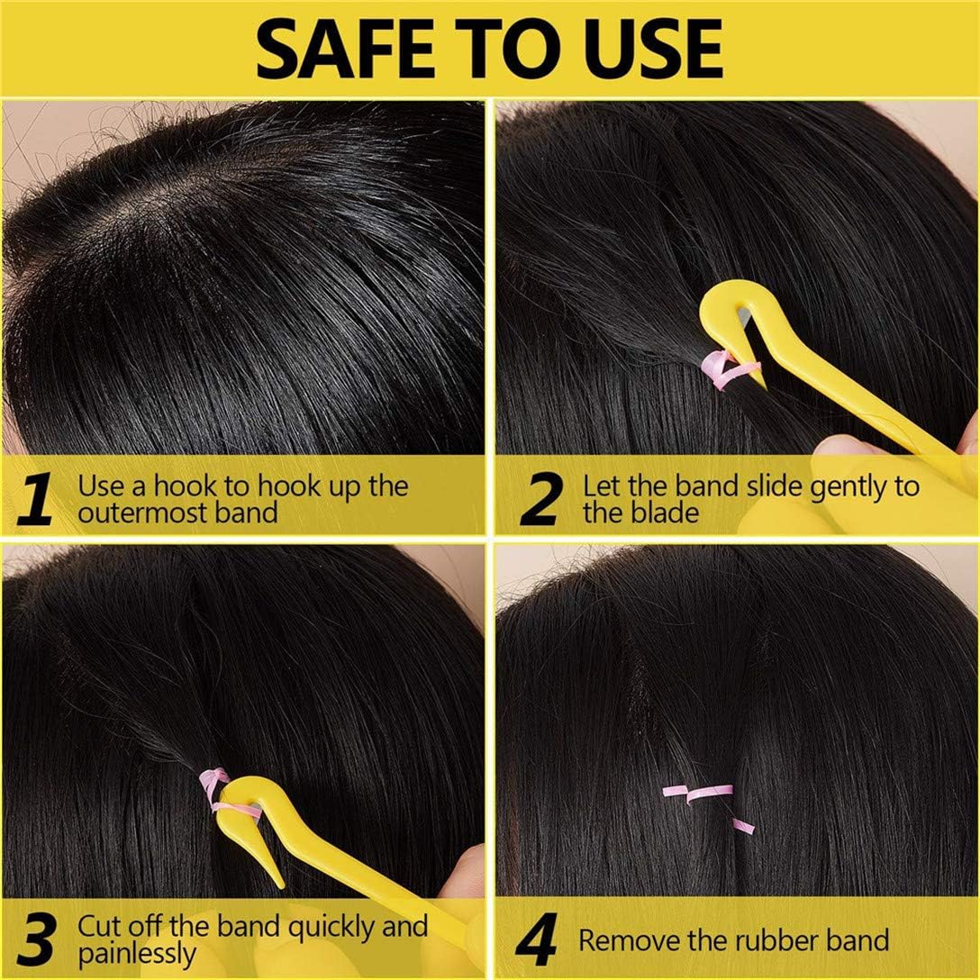 IME Elastic Hair Rubber Bands Hair Ties Topsy Hair Tail Tools Ponytail Maker Clip Hair Bands Cutter Remover Pony Pick for Toddlers Girls Women