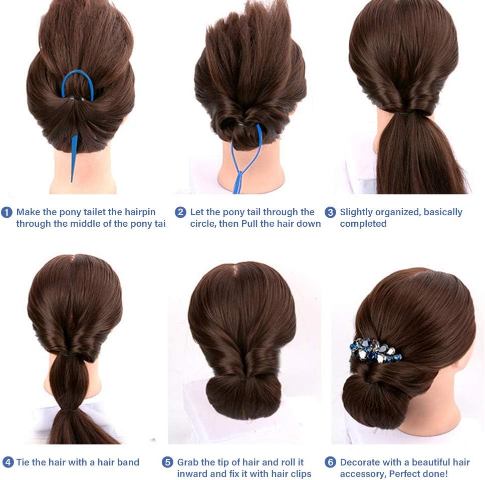 IME Elastic Hair Rubber Bands Hair Ties Topsy Hair Tail Tools Ponytail Maker Clip Hair Bands Cutter Remover Pony Pick for Toddlers Girls Women