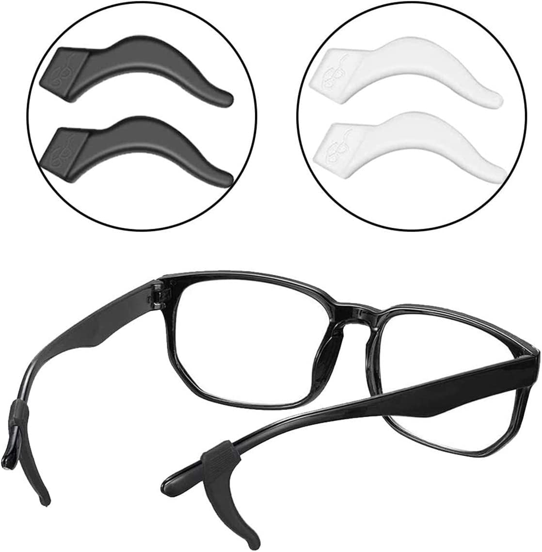 Eyeglass Ear Gripper Holders Nose Pads Silicone Anti -Slip Glasses Eyeglasses Temple Tips Sleeve Retainer Extender for Eye Glasses Sunglasses of Adults and Kids 10 Pairs