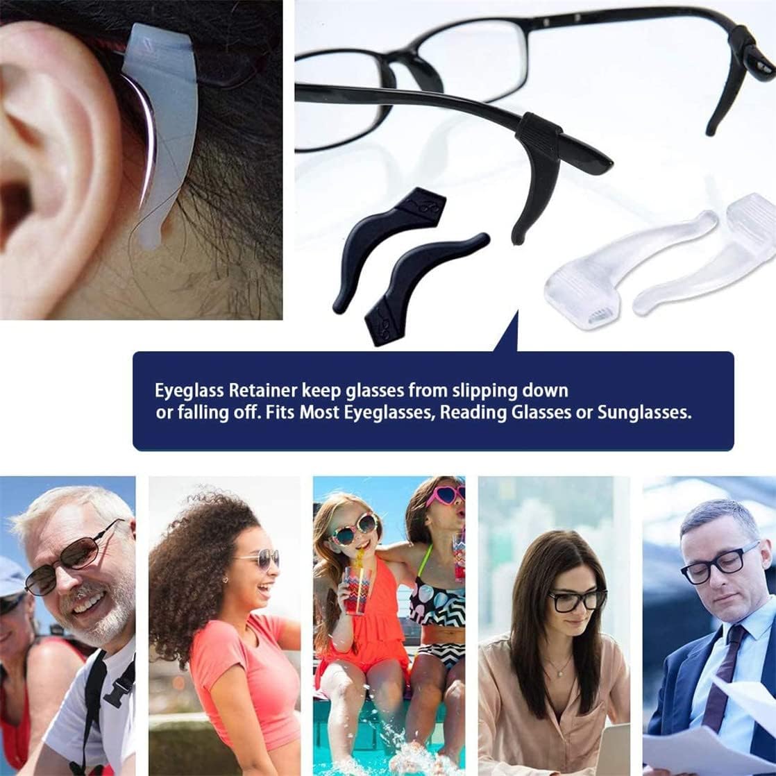 Eyeglass Ear Gripper Holders Nose Pads Silicone Anti -Slip Glasses Eyeglasses Temple Tips Sleeve Retainer Extender for Eye Glasses Sunglasses of Adults and Kids 10 Pairs