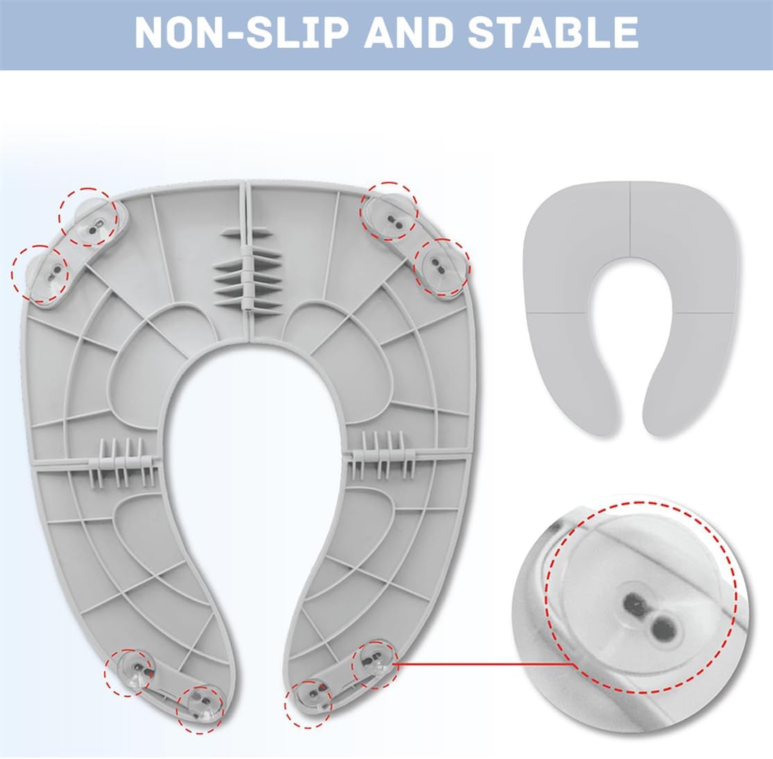 Travel Potty Seat Portable Toilet Training Seat Cover Foldable Toddler Potty Training Seat with Storage Bag Non-Slip Pads Toilet Seat Cover for Kid