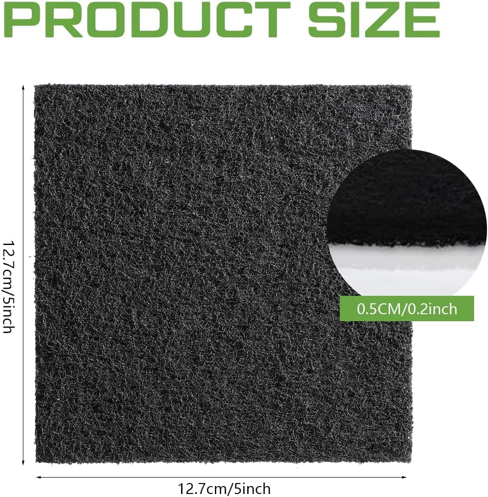 Charcoal Filters 4 Pack Square Compost Bin Filters Replacement Pads Activated Charcoal Filter Refill Sets for Countertop Bin Home Bucket Kitchen Waste Pail
