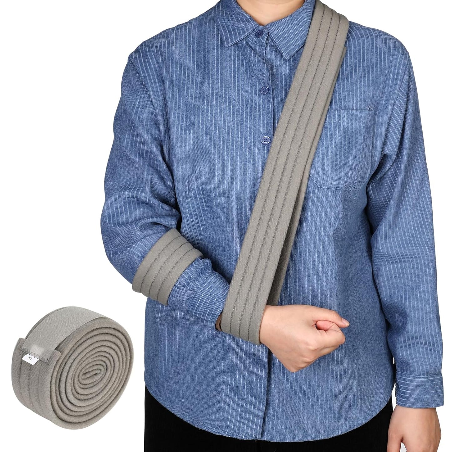 Arm Sling Shoulder Immobilizer Adjustable Arm Support Sling Lightweight Rotator Cuff Support Brace Strap for Arm Wrist Hand Elbow Clavicle Injury Broken or Fractured Forearm Bones