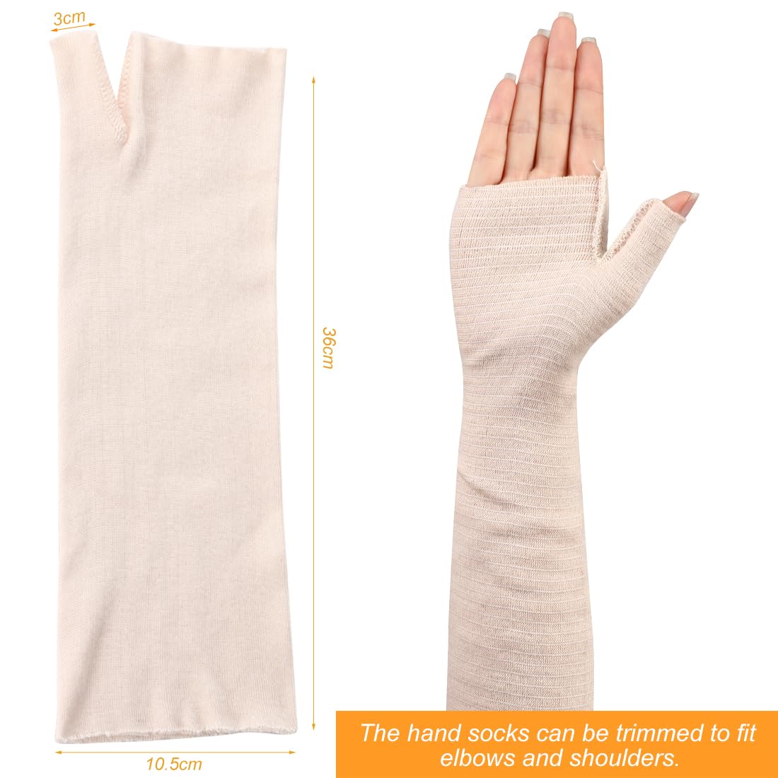 Tubular Stockinette, 4PCS Hand Socks for Splint Elastic Arm Cast Cover Gauze Sleeve Wrist Thumb Spica Stockinette Soft Tubular Bandage for Wrist Arm Leg Under Cast Wrap Skin Protection