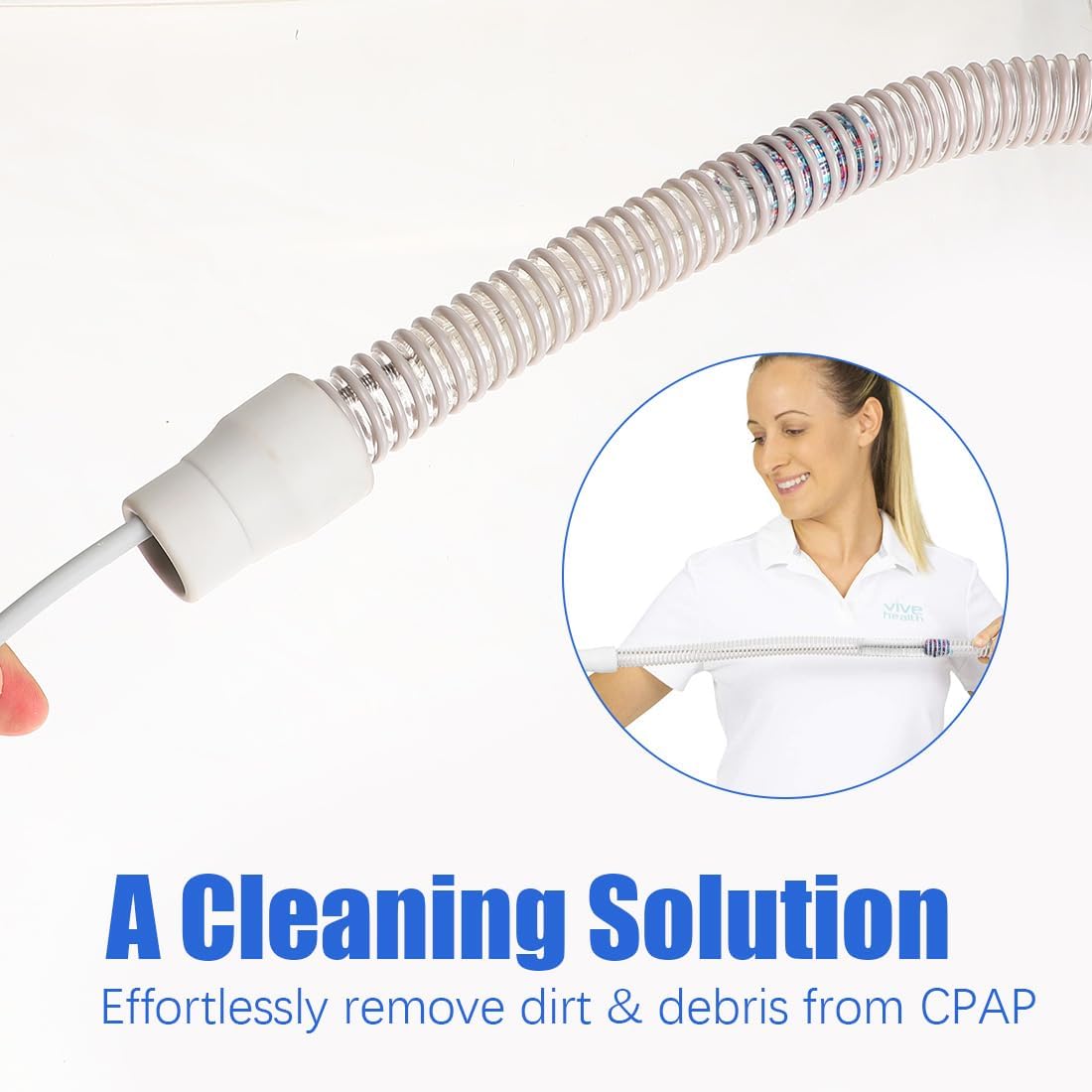 CPAP Tube Cleaning Brush, Hose and Mask Cleaning Kit Flexible 79inch Long Tubing Brush and 9inch Handy Brushes for Most CPAP Hose
