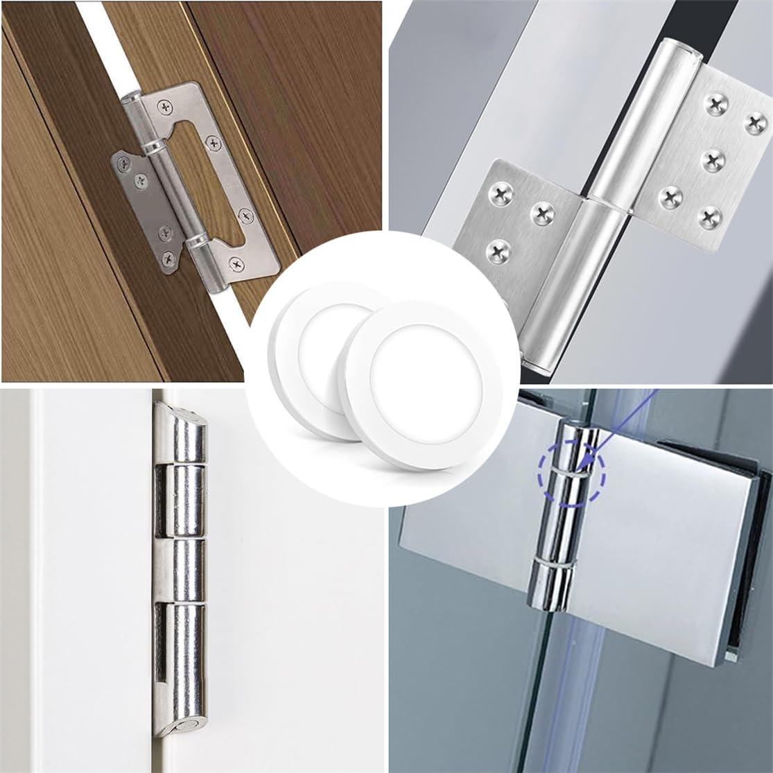 Door Hinge Plastic Washer Fitting Rings 100PCS Round Nylon Flat Washer Noise Reduction Plastic Gasket Mounting Rings for Room Door 1mm and 2mm Thick, White