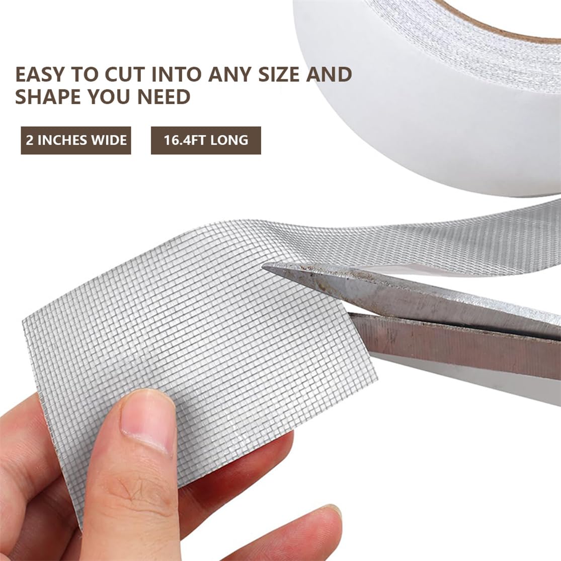 Window Screen Repair Kit, Screen Repair Tape 2PCS Strong Adhesive Patch Tape Fiberglass Covering Mesh Repair Tape Screen Patch for Windows Doors