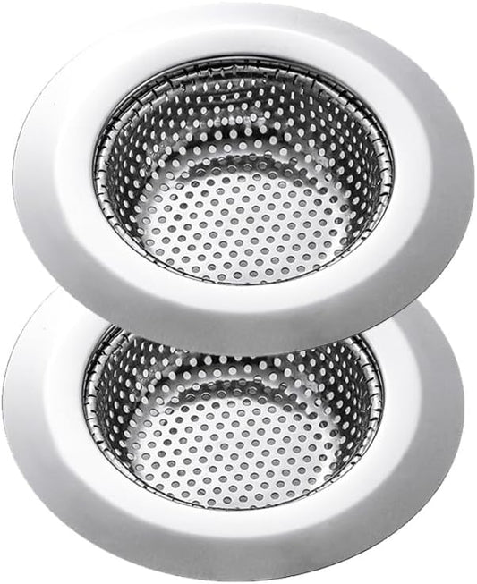 Kitchen Sink Strainer 2 Pack, 4.5 Inch/11.5cm Stainless Steel Sink Drain Strainer Kit Food Catcher for Kitchen Sink