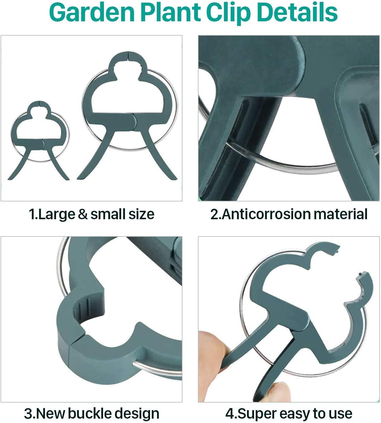 100 Pack Plant Support Clips for Flowers, Vines, Tomatoes - Garden Stem and Stalk Support for Upright Growth (Large Size)