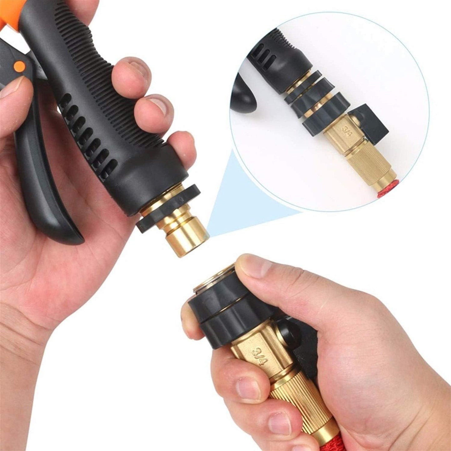 10PACK 3/4" Garden Hose Quick Connect Set Aluminum Hose Kitchen Faucet Connector Kit Thread Fittings Male Female Adapter 5 Pairs (5 Male Connects + 5 Female Connects)