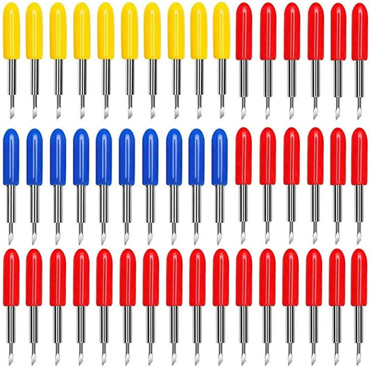 40PCS Replacement Blades for Explore Air/Air 2 Vinyl Cutting Machines, 20PCS 45° Standard + 10PCS 30° + 10PCS 60° Deep Cut Vinyl Fabric Cutting Blades Replacements
