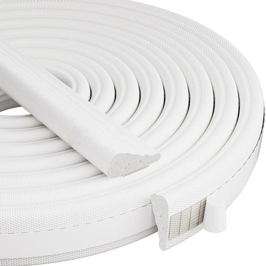 Weather Stripping Door Seal Strip, 16.4 Ft Door Windows Insulation Strip Self Adhesive Draft Stoppers Foam Tape for Doors and Windows Frame Gap Blocker(White)