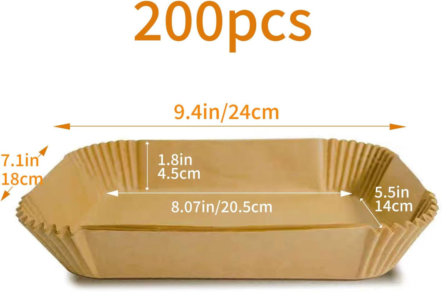 Air Fryer Liners, 200 Pcs Rectangular Parchment Paper Liner Non-Stick and Oil Proof for Easy Cleanup 8x5.5 inch Airfryer Parchment Liners Accessories for DZ201, DZ401, FG551