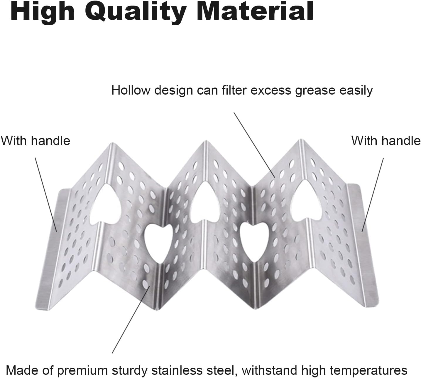 Taco Holders Taco Stand, 8 Packs Stainless Steel Taco Stand Rack Tray Hollow Corn Holders Can Hold 2 or 3 Shells Tacos