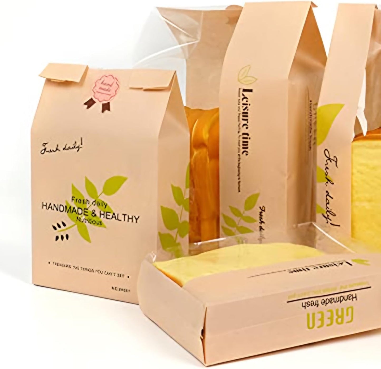 25 Pcs Paper Bread Bags with Sealing wire, for Homemade Bread, Sourdough Bag with Window, 12.2 x 8.3 x 3.5 inch Large Brown Kraft Toast Bags for Baked Food Packaging Storage