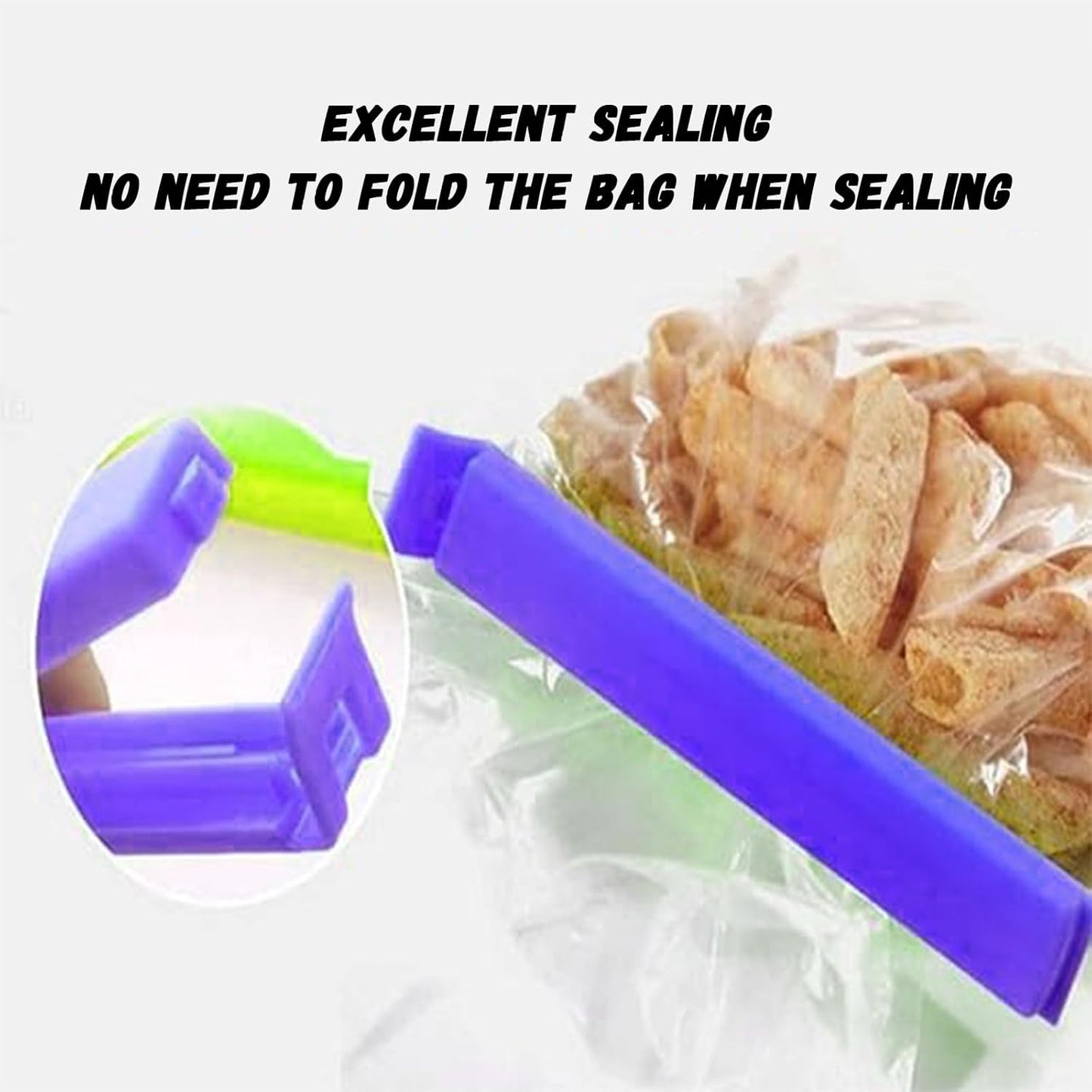 Plastic Food Bag Sealing Clip, 20 PCS Reusable Food Sealing Clips Colorful Snack Sealing Clip Bag Clips for Food Storage(2.4/3.5/5.1/7.1in)