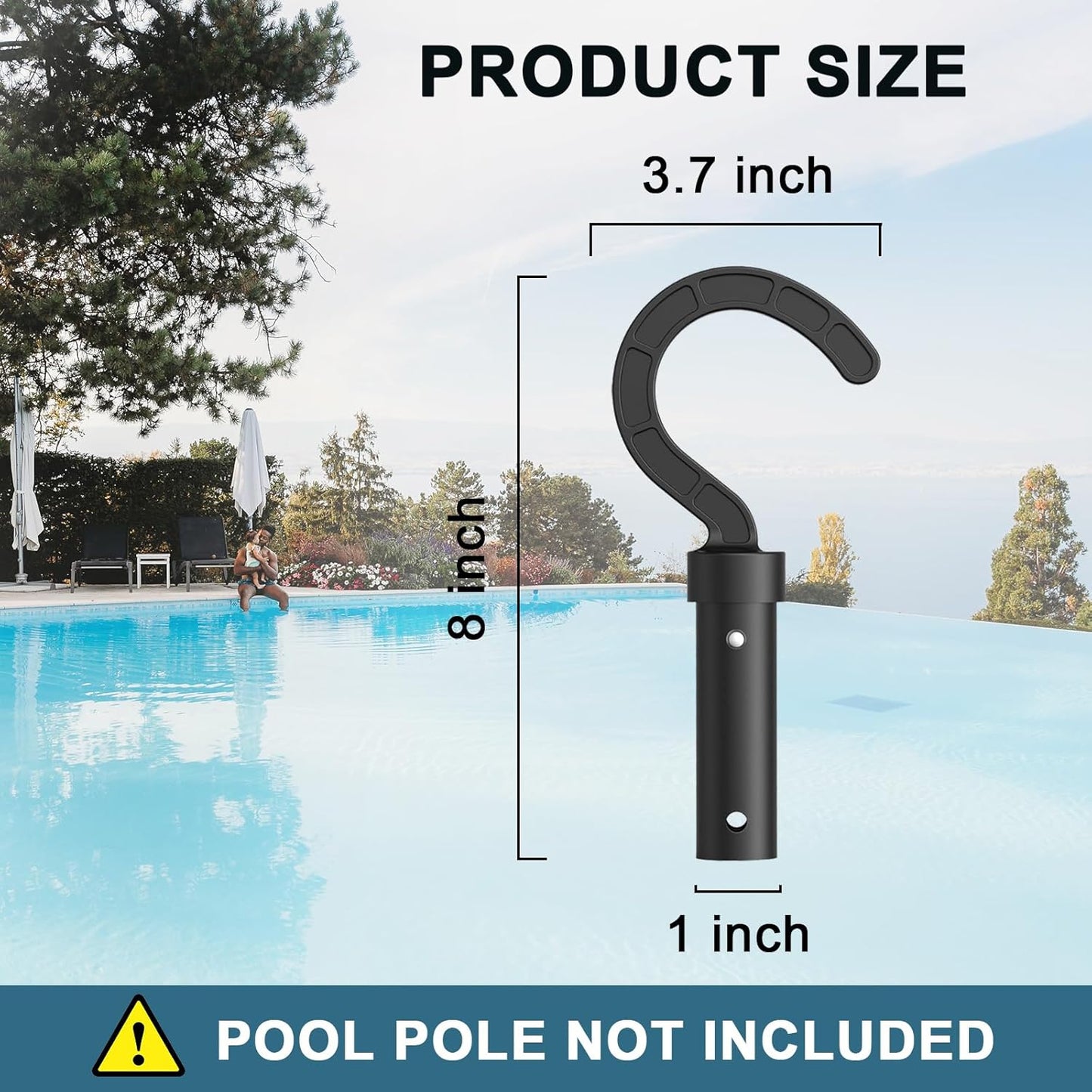 Hook for All Robotic Pool Cleaner,  Pool Accessories Hook Customized for Pool Vacuum Robot Including Cordless,Above Ground and Underwater,Attaches to Telescopic Poles (Gray)