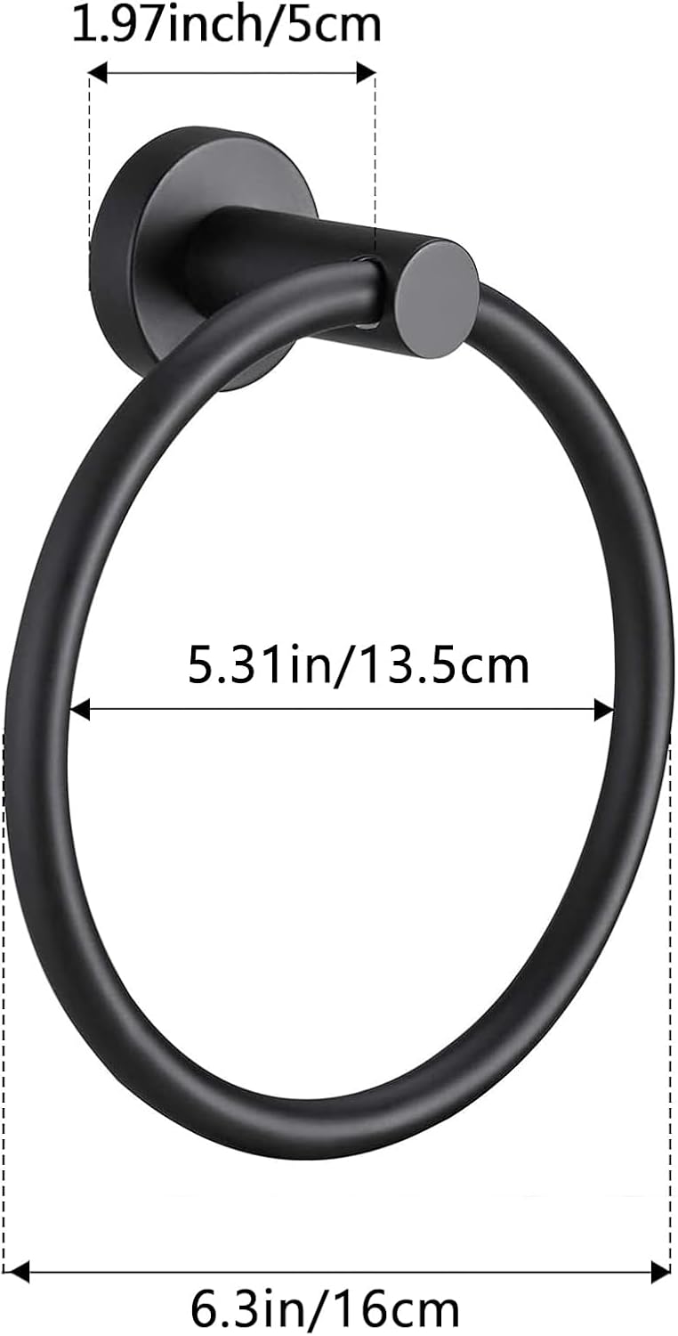 Hand Towel Ring, 304 Stainless Steel Towel Ring Hanging Round for Bathroom and Kitchen