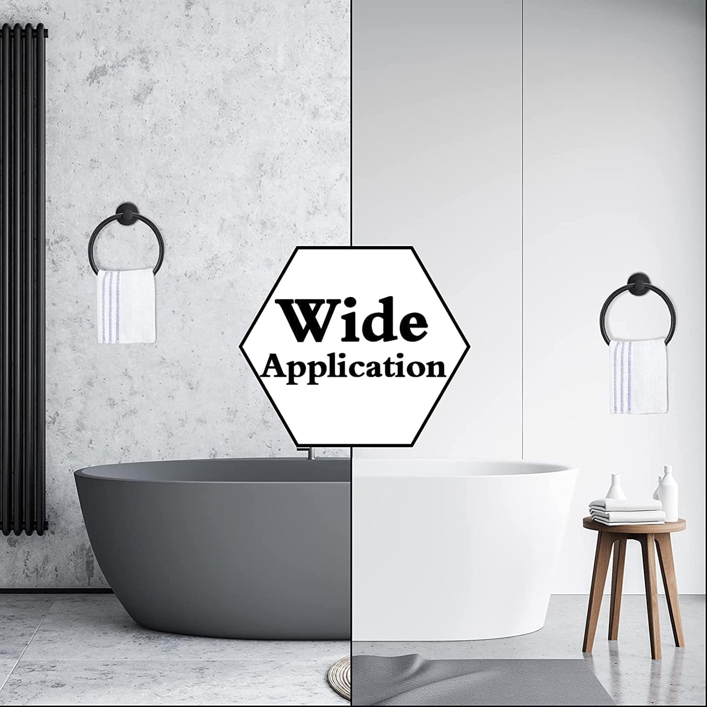 Hand Towel Ring, 304 Stainless Steel Towel Ring Hanging Round for Bathroom and Kitchen